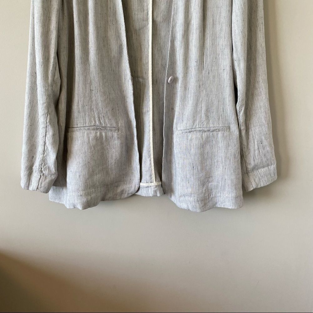 Nwot-nydj Collarless Linen-Blend Blazer (Medium) - Picture 9 of 16